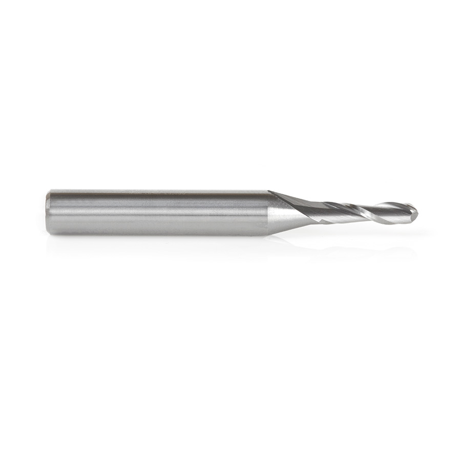 Amana Tool 46456 Solid Carbide Up-Cut Spiral Ball Nose 3 Radius x 6 Dia x 22 Cut Height x 6 Shank x 63mm Long x 2 Flute Metric Router Bit with High Mirror Finish