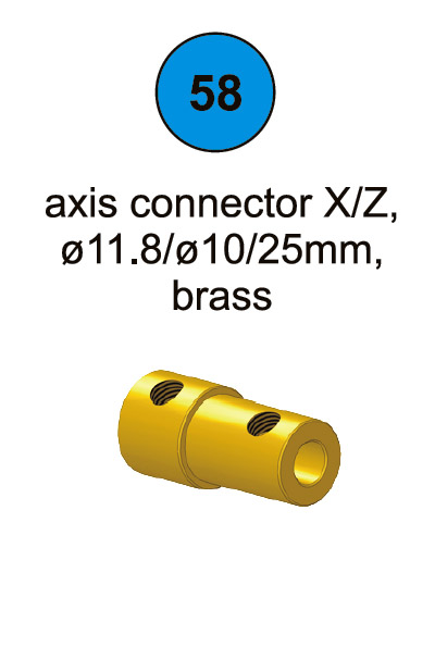 Axis Connector X/Z - 11.8 x 10 x 25mm - Part #58 In Manual