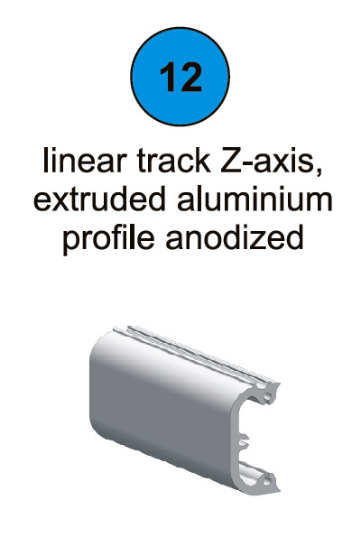 Linear Track Z-Axis (420, 600, 840) - Part #12 In Manual