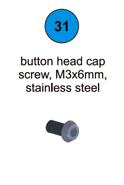 Button Head Cap Screw - M3 x 6mm - Part #31 In Manual