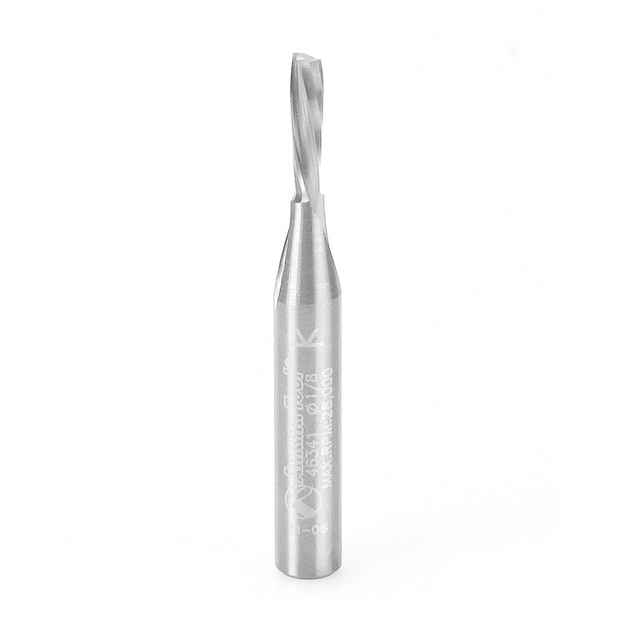 Amana Tool 46341 Solid Carbide Spiral Plunge for Solid Wood 1/8 Dia x 1/2 x 1/4 Inch Shank Down-Cut