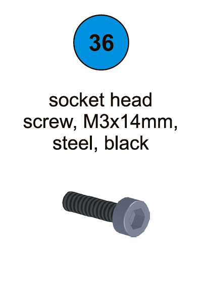Socket Head Screw - M3 x 14mm Black - Part #36 In Manual