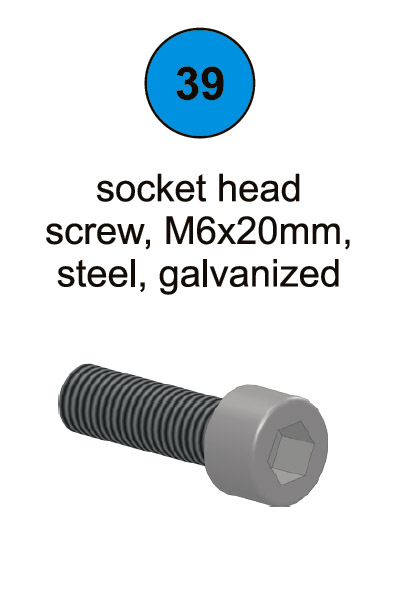 Socket Head Screw - M6 x 20mm - Part #39 In Manual